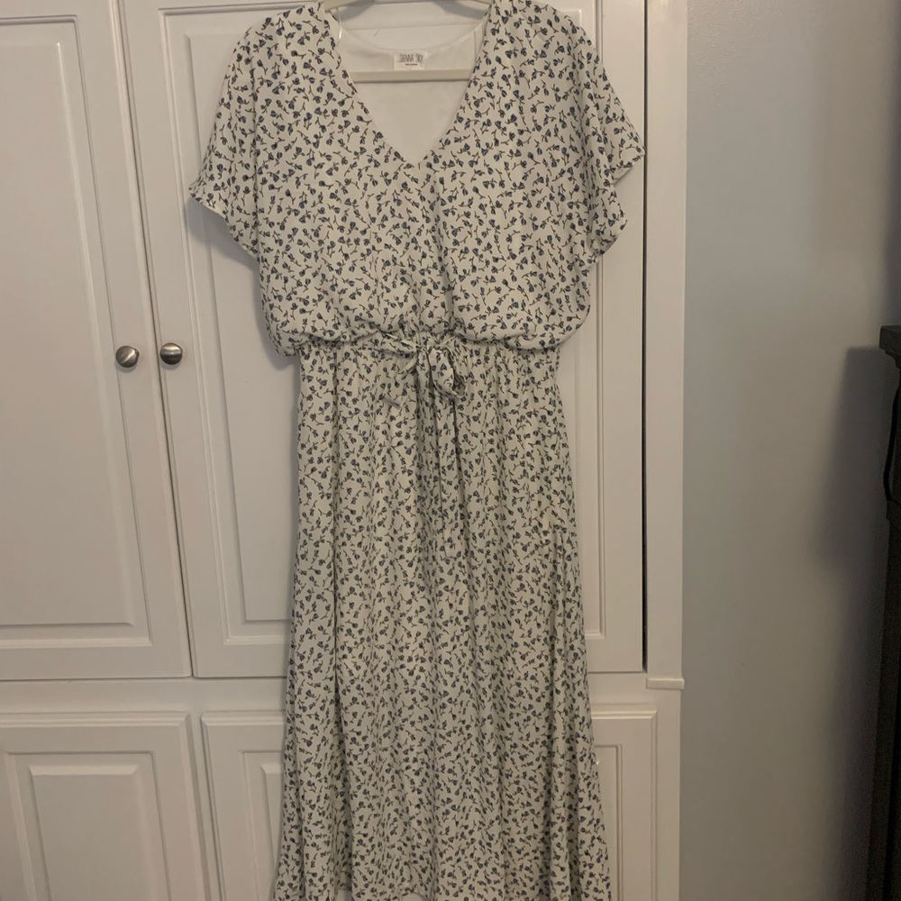 Calf Length white summer dress